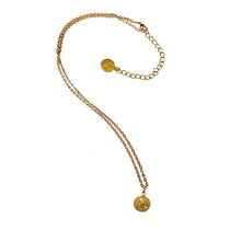 Load image into Gallery viewer, Providence - Praying Hands Short Necklace is inspired by the world-famous drawing created in 1508 by German artist Albrecht Durer. The petite medallion is a hand carved replica of the artwork, depicting two hands clasped together in praying. It is suspended from 17.5" long delicate sparkly chain with extra 3" chain for adjustability. The necklace comes in a stain pouch and a gift box | Manukyan Design Studio