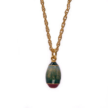 Load image into Gallery viewer, Imperial Treasures - Renewal Egg Long Necklace in Gold Plate and Enamel in Red and Green.