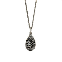 Load image into Gallery viewer, Imperial Treasures - Devotion Small Egg Necklace in Oxidized Silver Finish.