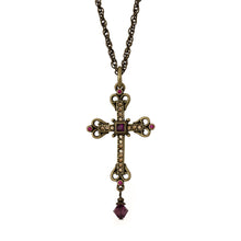 Load image into Gallery viewer, Agape - St. Sandukht Cross Necklace in Burnt Bronze finish and Bohemian Colored Chrystals | Manukyan Design Studio
