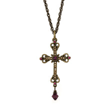 Load image into Gallery viewer, Agape - St. Sandukht Cross Necklace in Burnt Bronze finish and Bohemian Colored Chrystals | Manukyan Design Studio