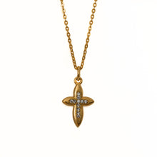 Load image into Gallery viewer, Agape - St. Hripsime Small Short Necklace, 24K Gold Plate with Bohemian Crystal Pave.