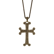 Load image into Gallery viewer, Agape - Queen Kadranide Cross Necklace with Bohemian Crystal Pave.
