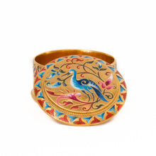 Load image into Gallery viewer, Agape - Bird of Paradise Keepsake Box is a collectible item and it's designed to house a memento and to inspire. Side wall of the box is decorated with stylized floral design and the lid has a bird surrounded by botanical ornamentations. The box is hand painted with enamel using multiple colors. Inscription inside the box reads "Therefore, however you want people to treat you, so treat them, for this is the Law and the Prophets" Matthew 7:12.