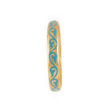 Load image into Gallery viewer, Cilicia - Bangle in Gold and Turquoise Enamel.
