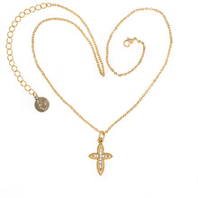 Load image into Gallery viewer, Agape - St. Hripsime Small Short Necklace, 24K Gold Plate with Bohemian Crystal Pave. Adjustable Length 17" to 20"