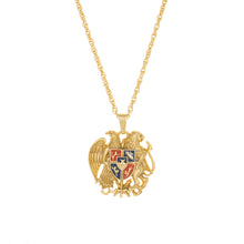 Load image into Gallery viewer, Armenia - Coat of Arms Necklace In Gold Plate and Enamel