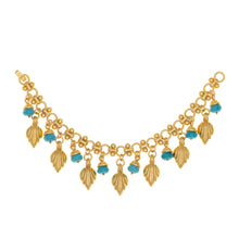 Load image into Gallery viewer, Urartu - Turquoise and Gold Multi Drop Bracelet. Gold Plate and Natural Composite Turquoise. Made in the USA