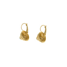 Load image into Gallery viewer, Urartu - Talisman Drop Lever Back Earrings in Gold Plate and Turquoise Enamel.