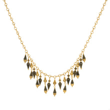 Load image into Gallery viewer, Tamar - Two-Tone Multi Drop Short Necklace in Gold and Burnt Bronze Finishes.