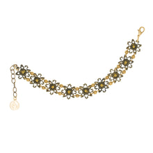 Load image into Gallery viewer, Tamar - Two Tone Floral Soft Bracelet