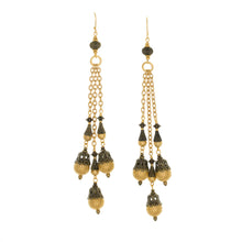 Load image into Gallery viewer, Tamar - Two Tone Multi Drop Shoulder Duster Earrings in Antique Gold and Burnised Bronze