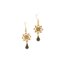 Load image into Gallery viewer, Tamar - Two-Tone French Wire  Earrings  in Gold and Burnt Bronze