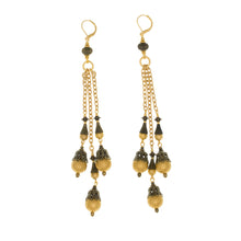 Load image into Gallery viewer, Tamar - Two Tone Multi Drop Shoulder Duster Earrings in Antique Gold and Burnised Bronze
