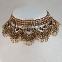 Load image into Gallery viewer, All That Jazz -  Beaded Statement Choker  Necklace in Iridescent Golden Brown