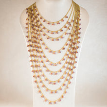 Load image into Gallery viewer, All That Jazz - Multi-Strand Beaded Long Necklace in  Peach and Purple