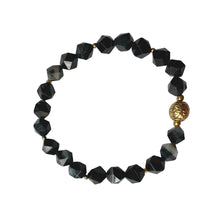 Load image into Gallery viewer, Urban Boho - Astra Stretch Bracelet is designed with faceted Black Sardonyx and accented with 24K Gold plated bead | Manukyan Design Studio
