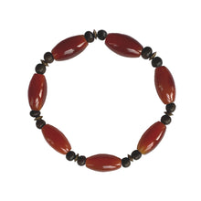 Load image into Gallery viewer, Urban Boho - Sienna Stretch Bracelet is designed with highly polished Carnilian beads accented with Brown Wood and rustic metal beads | Manukyan Design Studio
