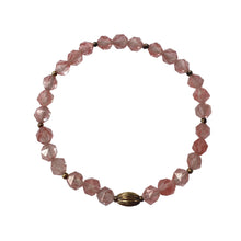 Load image into Gallery viewer, Urban Boho - Nasrine Stretch Bracelets designed with faceted Watermelon Quart, and accented with 24K Gold plated beads | Manukyan Design Studio
