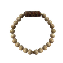 Load image into Gallery viewer, Urban Boho - Heather Stretch Bracelet is designed with Mother of Pearl beads accented with natural Pink Coral, Brown Wood and 24K Gold plated beads | Manukyan Design Studio
