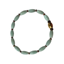 Load image into Gallery viewer, Urban Boho - Lynn Stretch Bracelet is designed with natural Amazonite and accented with glass and 24K Gold plated beads | Manukyan Design Studio
