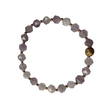 Load image into Gallery viewer, Urban Boho - Serena Stretch Bracelet is designed with faceted Lavender Amethyst, accented with 24K Gold plated beads | Manukyan Design Studio
