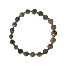 Load image into Gallery viewer, Urban Boho - Vilma Stretch Bracelet is designed with faceted Labradorite, accented with 24K Gold plated beads | Manukyan Design Studio
