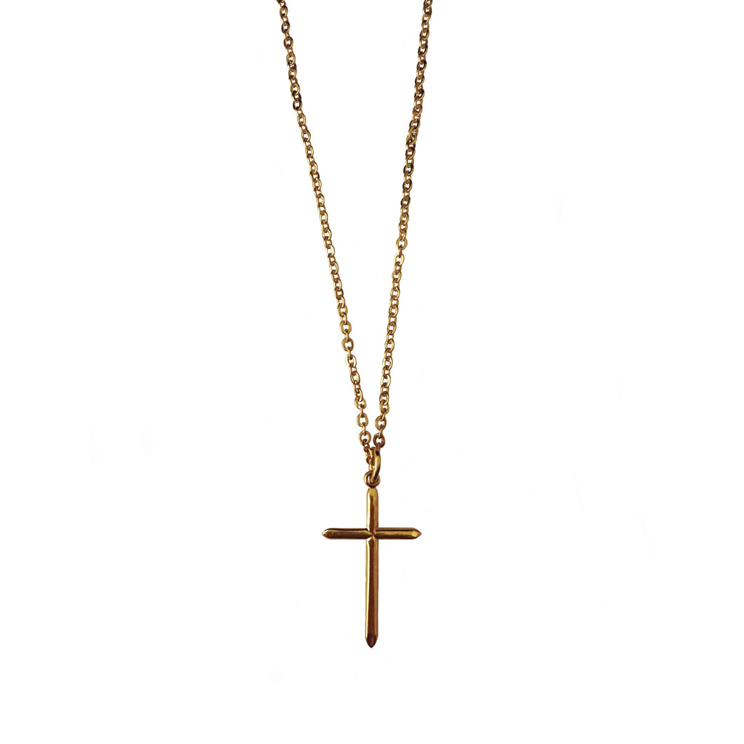 Providence - Purity Cross Short Necklace is designed as modern minimalist style suspended from a delicate sparkly link chain. The length is 18