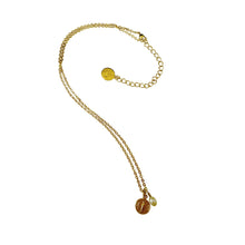 Load image into Gallery viewer, Providence - Ave Maria Short Necklace accented with Freshwater pearl. The medallion is hand-carved, depicting Holy Mary&#39;s graceful appearance. It is suspended from 16&quot; long delicate sparkly chain and has 3 more extra inches of larger chain for adjustability. It is 24k Gold plated and comes fully packaged in a satin pouch and a gift box | Manukyan Design Studio
