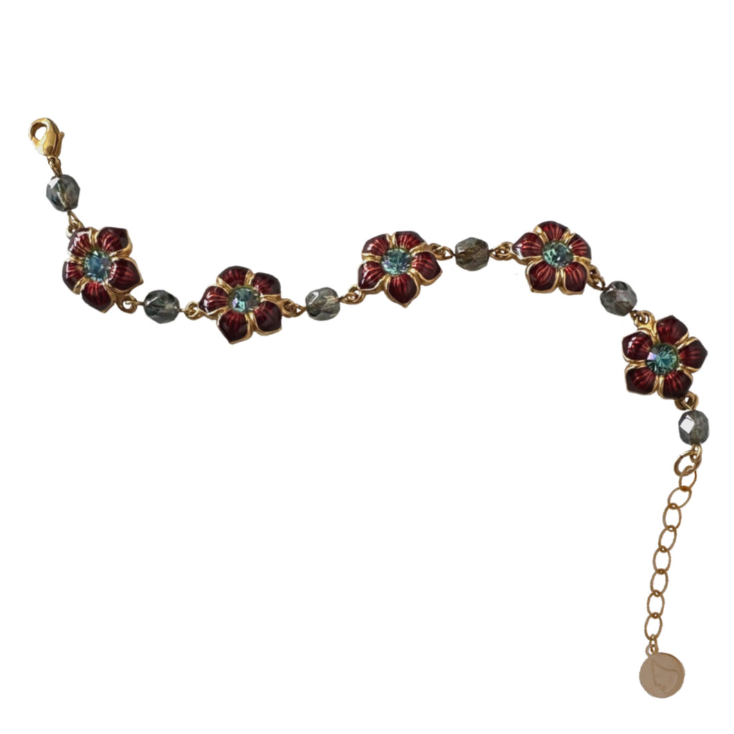 Primavera - Link Bracelet in Burgundy