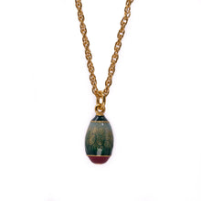 Load image into Gallery viewer, Imperial Treasures - Renewal Egg Long Necklace in Gold Plate and Enamel in Red and Green.
