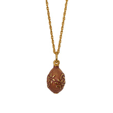 Load image into Gallery viewer, Imperial Treasures - Astrid Small Egg Necklace in Gold and Hand Enameled in  Translucent Blush Rose Color.
