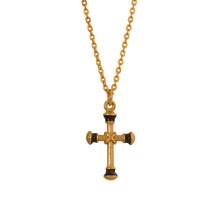 Load image into Gallery viewer, Agape - St. Peprone Cross Short Necklace in Gold Plate and Enamel.
