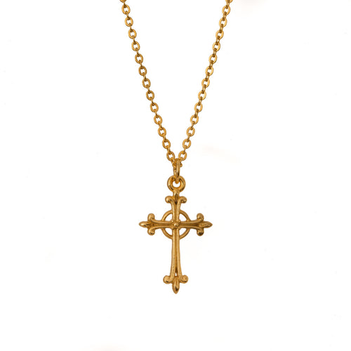 Agape - St. Nune Small Cross Necklace in 24K Gold Plate. Designed by Manukyan Design Studio.