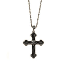 Load image into Gallery viewer, Agape - Unity Large Cross Necklace. Oxidized Silver Plate. Length 30&quot; to 33&quot; .
