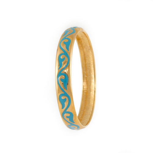 Cilicia - Bangle in Gold and Turquoise Enamel.