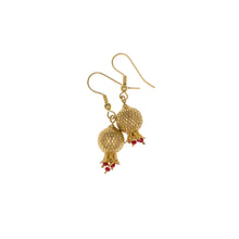 Load image into Gallery viewer, Golden Pomegranates French Wire Drop Earrings, Gold Plated
