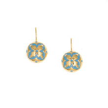 Load image into Gallery viewer, Cilicia - Lever Back Earrings in Gold Plate and Turquoise Enamel.
