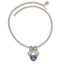 Load image into Gallery viewer, Everlasting Love - Slider Short Necklace in Bohemian crystals in diamonds and tanzanite.
