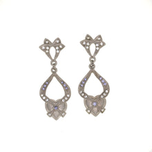 Load image into Gallery viewer, Everlasting Love - Heart Drop Post Earrings with Bohemian crystals
