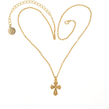 Load image into Gallery viewer, Agape - St. Varvara Cross Necklace in Gold Plate. Adjustable Length 17&quot; to 20&quot;.
