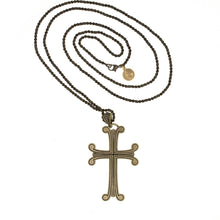 Load image into Gallery viewer, Agape - Queen Kadranide Cross Necklace with Bohemian Crystal Pave. Length 36&quot;. The Back Side.
