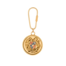 Load image into Gallery viewer, Armenia - Coat of Arms Key Fob in Gold Plate and Enamel.
