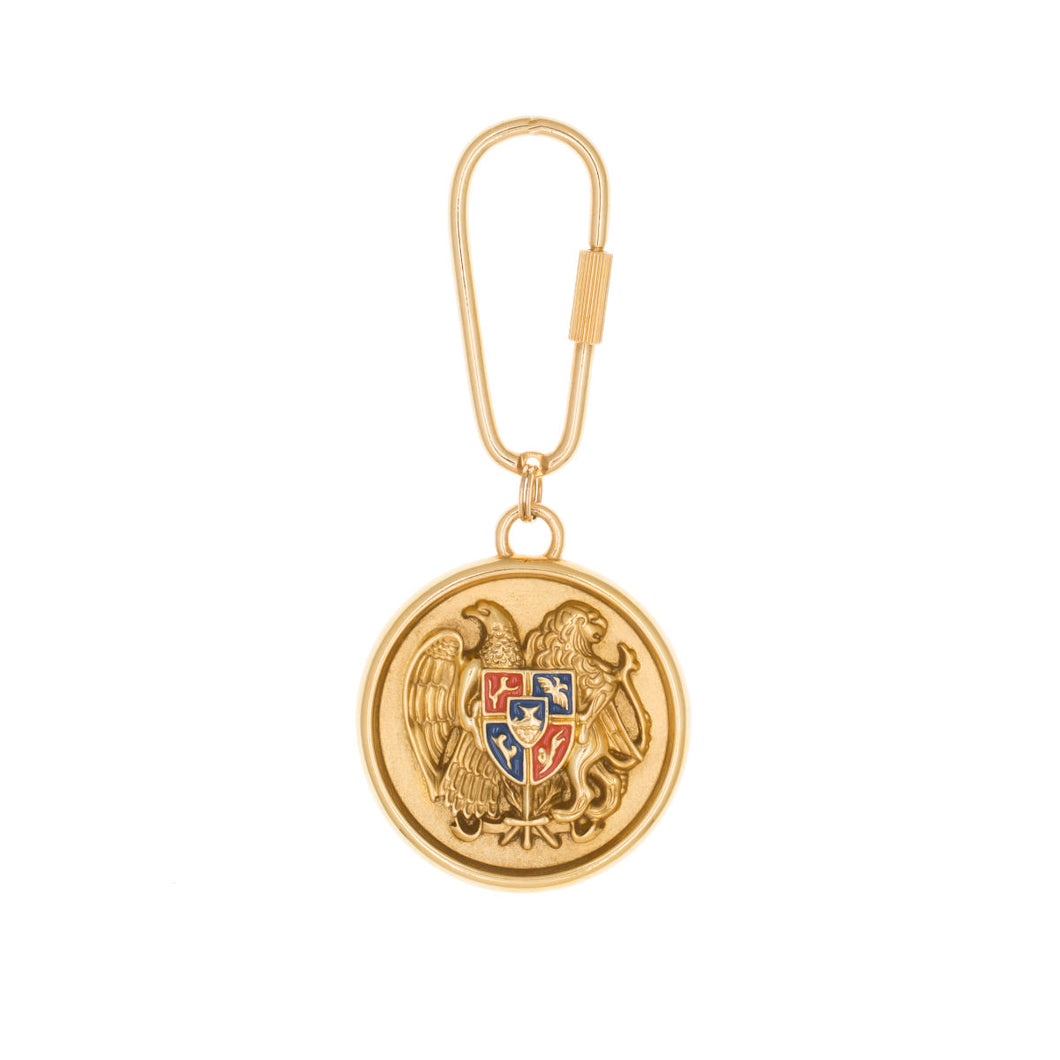 Armenia - Coat of Arms Key Fob in Gold Plate and Enamel.
