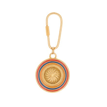 Load image into Gallery viewer, Armenia - Coat of Arms Key Fob in Gold Plate and Enamel. Back Side - Symbol of Eternity and Tricolor Flag.
