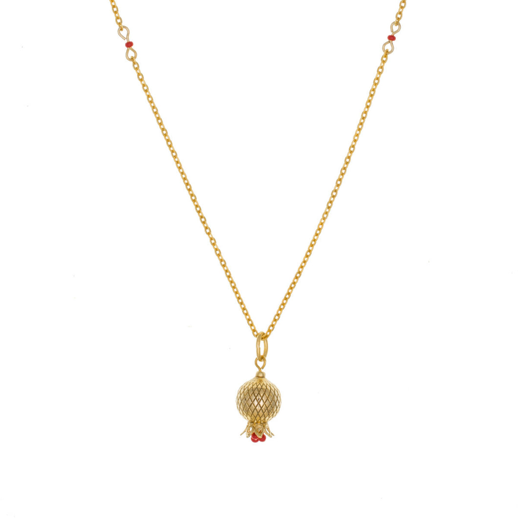 Golden Pomegranates - Short Necklace. Gold Plated 