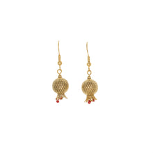 Load image into Gallery viewer, Golden Pomegranates French Wire Drop Earrings, Gold Plated
