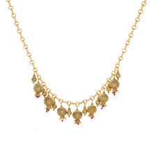 Load image into Gallery viewer, Golden Pomegranate - Multi Drop Short Necklace, Gold Plated
