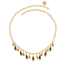 Load image into Gallery viewer,  Tamar - Two-Tone Multi Drop Short Necklace in Gold and Burnt Bronze Finishes.
