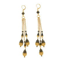Load image into Gallery viewer, Tamar - Two Tone Multi Drop Shoulder Duster Earrings in Antique Gold and Burnised Bronze
